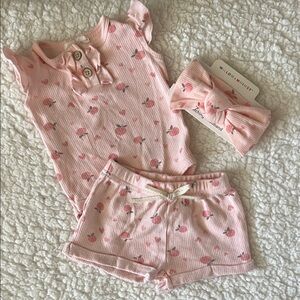 Willow Blush Pink Kids Pajama Set with Headband